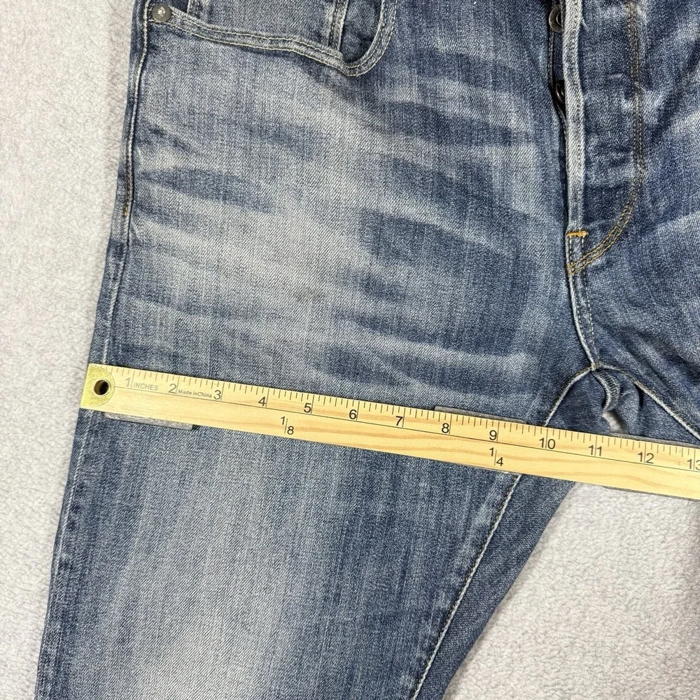 G Star RAW Jeans Men 33x32 Blue‎ 3301 Slim CRAZY WASH Stretch Denim Aged Look